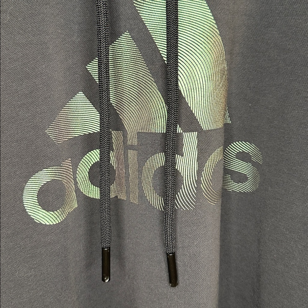 Adidas Holiday Graphic Cropped Hoodie Black - Picture 5 of 12